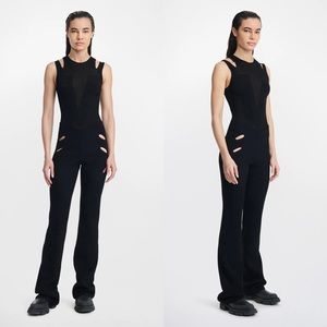 Dion Lee Black Wide-Leg Cutout Jumpsuit